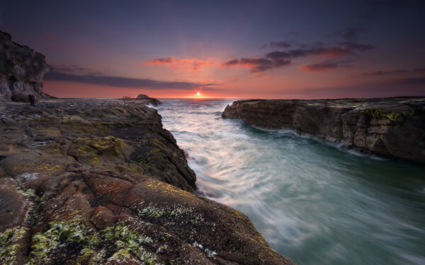 Wallpaper Muriwai, Sunset, Beach