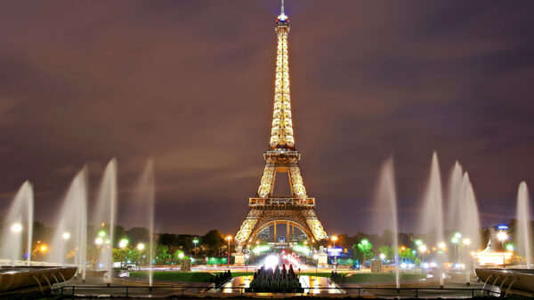 Wallpaper Clouds, Travel, Background, Fountain, Water, With, Eiffel, Desktop, Paris, Tower, Sides
