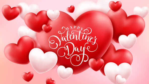 Wallpaper With, Desktop, Valentine, Red, Word, Day, Happy, Valentine’s, Hearts, Pink