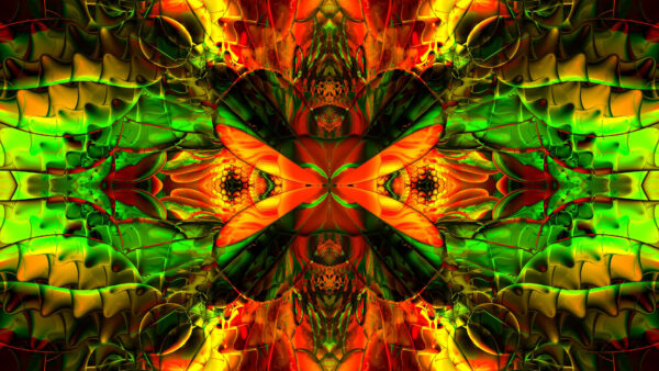 Wallpaper Red, Art, Desktop, Green, Abstract, Abstraction, Pattern, Fractal, Mobile