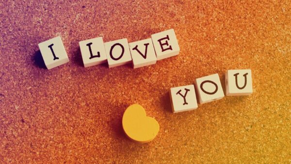 Wallpaper Love, You, Text, Cubes, With