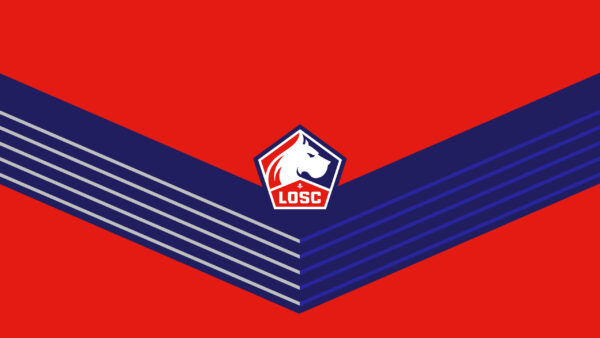 Wallpaper Blue, Lille, Logo, OSC, Soccer, Background, Red