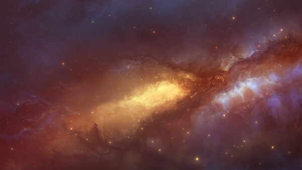 Wallpaper Galaxy, Space, Stars, Inferno, Nebula, Glow, Sky