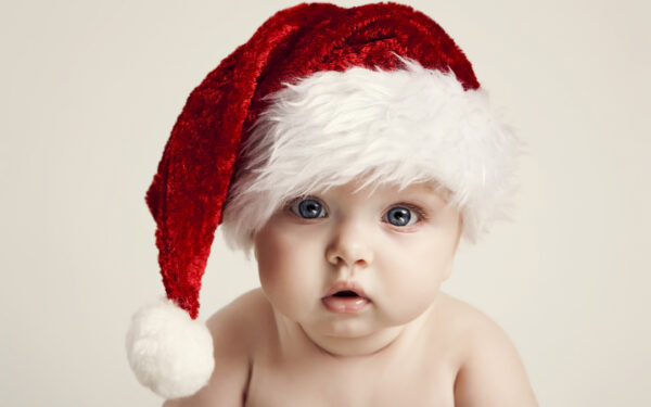 Wallpaper Baby, Cute, Santa