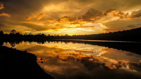 Wallpaper Lake, Sunset