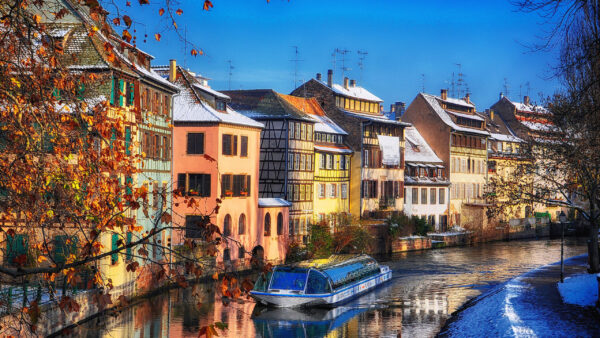 Wallpaper House, Between, Strasbourg, Travel, France, Desktop, Forest, And, River