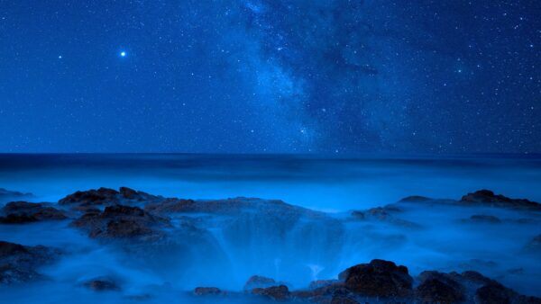 Wallpaper Starry, Beautiful, Sky, Nature, Sea, Coast