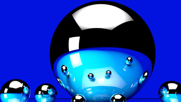 Wallpaper Reflection, Ball, Art, Abstract, Digital, Sphere, Desktop, Blue