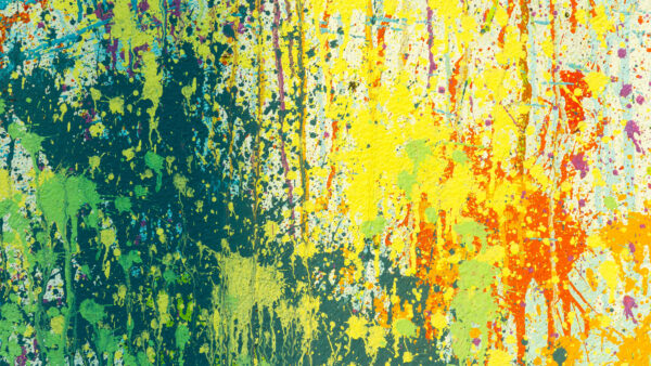 Wallpaper Yellow, Mobile, Abstraction, Desktop, Abstract, Splash, Mixed, Paint, Dark, Green
