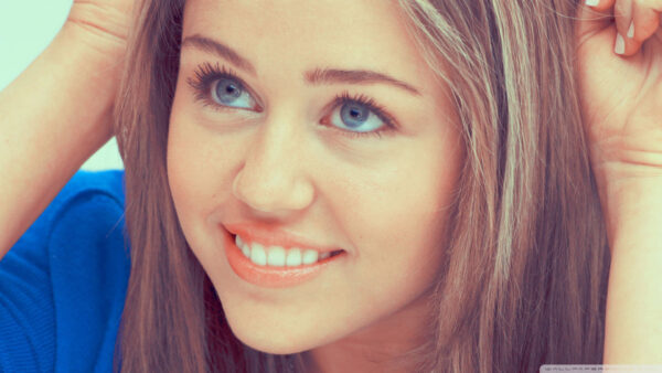 Wallpaper Blue, Eyes, Miley, Closeup, Cyrus, Desktop