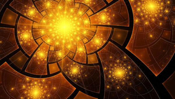 Wallpaper Abstract, Pattern, Art, Fractal, Yellow