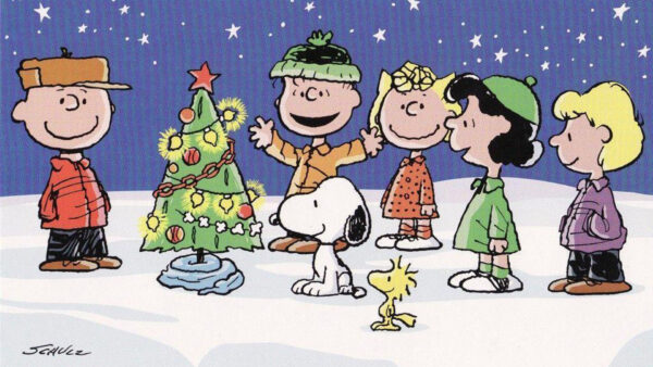 Wallpaper Christmas, Friends, Snoopy, With