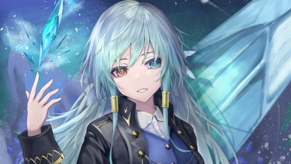 Wallpaper Black, Dress, White, Girl, Hair, Wearing, Blue, Anime