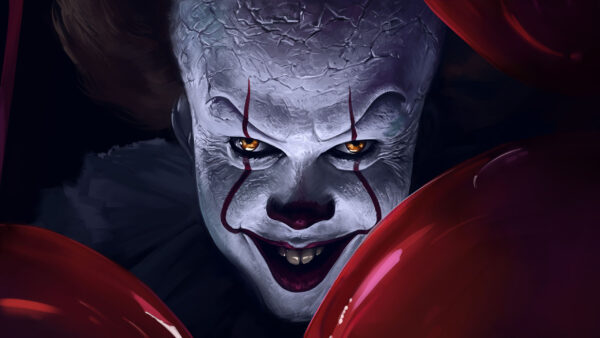 Wallpaper Background, Dark, Eyes, Pennywise, Yellow