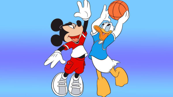 Wallpaper Playing, Mouse, Cartoon, Duck, Basketball, Donald
