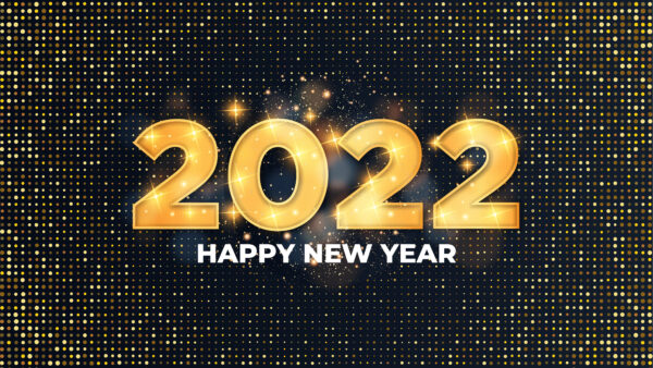 Wallpaper Golden, Lights, Year, New, Glitter, Background, 2022, Happy