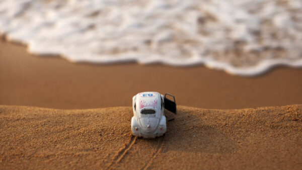 Wallpaper Toy, Background, Blur, Car, Sand, Waves, Beach