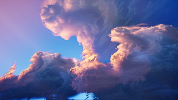 Wallpaper White, View, Clouds, Sky, Nature, Closeup, Blue