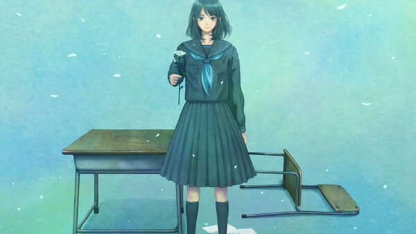 Wallpaper Anime, School, With, Girl, Uniform