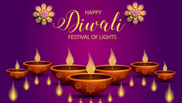 Wallpaper Background, Festival, Lights, Lamps, Purple, Happy, Diwali