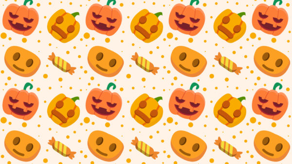 Wallpaper Happy, Candies, Halloween, Pumpkins, Face, Cute, Sad