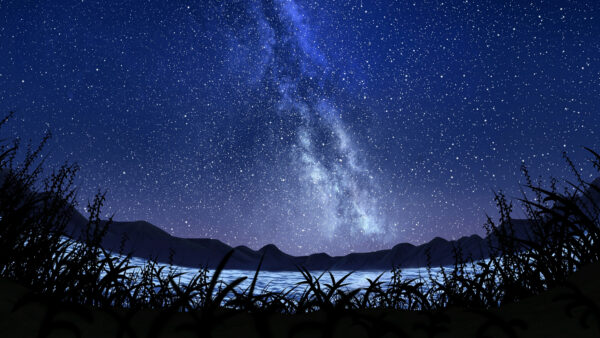 Wallpaper Milky, Landscape, Starry, Sky, Way