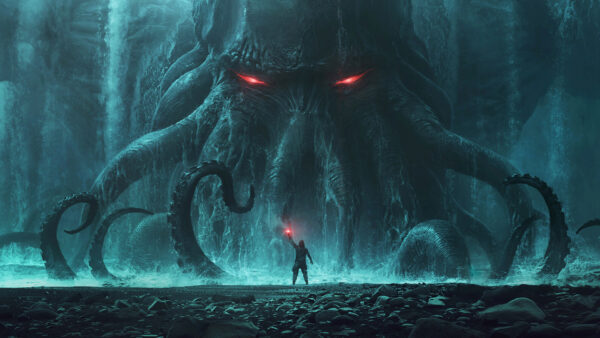 Wallpaper Cthulhu, Sea, Monster, H.P., Man, Lovecraft