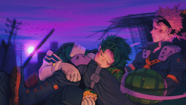 Wallpaper Academia, Hero, Bakugou, Katsuki, Izuku, Midoriya