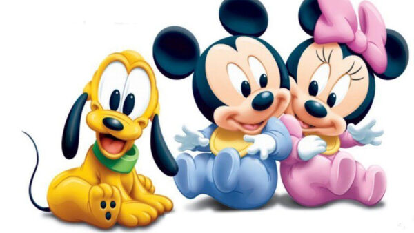 Wallpaper Desktop, Mickey, Minnie, White, And, Mouse, Background, With, Puppy, Pet