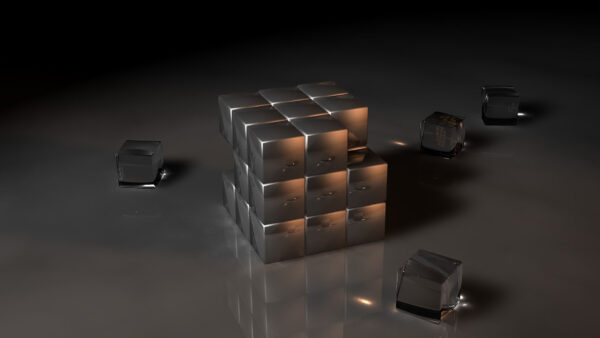 Wallpaper Desktop, Silver, Cubes, Abstract