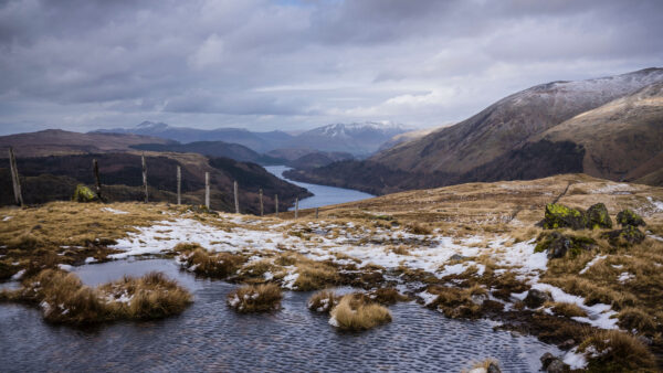 Wallpaper Nature, Snow, Hills, Mountains, Desktop, River