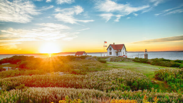 Wallpaper Beautiful, During, House, With, Sunrays, Garden