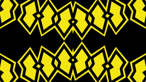 Wallpaper Black, Art, Abstract, Digital, Geometry, Pattern, Desktop, Yellow