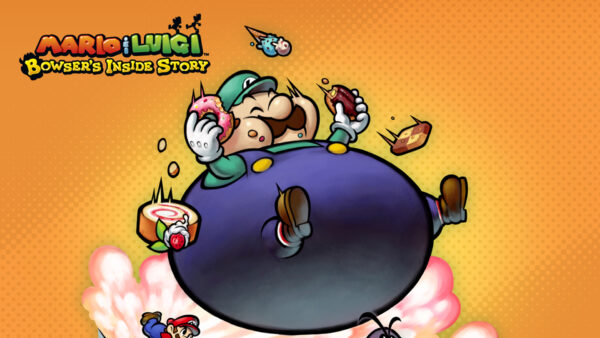 Wallpaper Eating, Games, Cakes, Luigi, Yellow, And, Background, With, Donuts, Mario