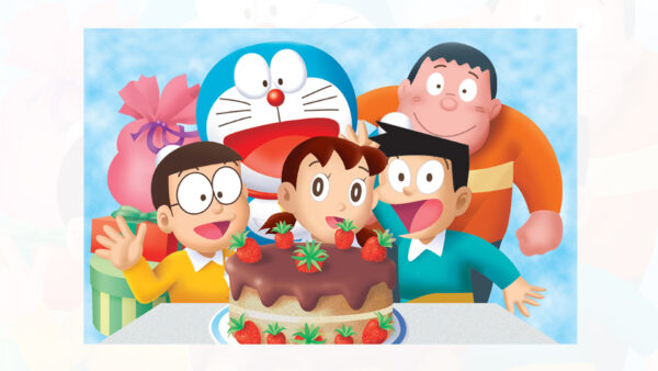 Wallpaper Doraemon, Desktop, Friends, Cake, And, With