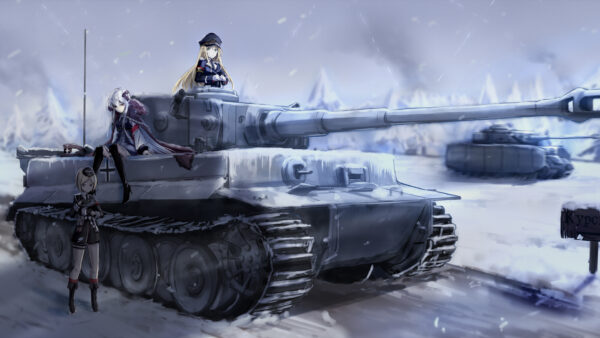 Wallpaper Shallow, And, Frontline, Desktop, With, Girls, Standing, Girl, Tanker, Near, Games, Background, Smoke