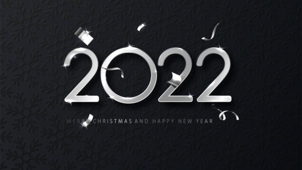 Wallpaper Background, White, New, Happy, 2022, Black, Year