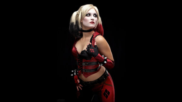 Wallpaper And, Background, Red, Girl, Black, Quinn, Halloween, Wearing, Harley, Costume