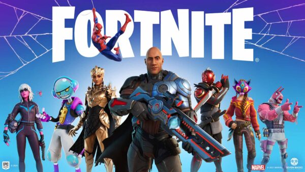 Wallpaper Spider-man, Fortnite, Dwayne, Johnson