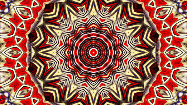 Wallpaper Fractal, Abstract, Kaleidoscope, Yellow, Black, Pattern, Red, Abstraction