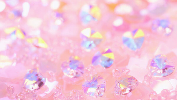 Wallpaper Stones, Heart, Glass, Glitter, Blur, Background