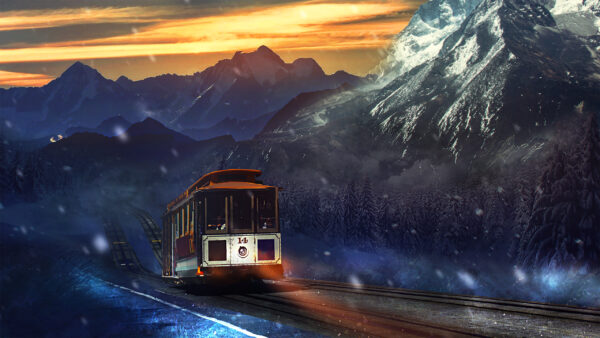 Wallpaper Journey, Train, Mountains
