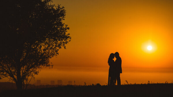 Wallpaper Couple, Romantic, Sunset