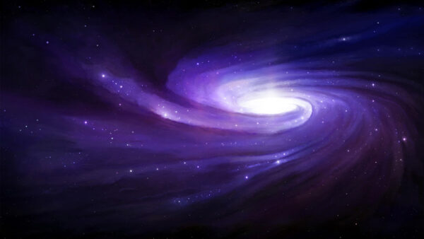 Wallpaper Space, Spiral, With, Purple, Stars, Desktop, White, Galaxy, Shimmering
