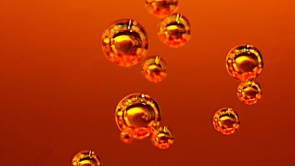 Wallpaper Abstract, Balls, Orange, Metalic, Desktop