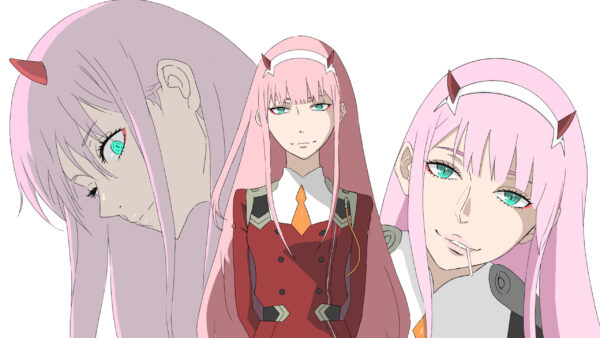 Wallpaper Zero, The, White, Background, Anime, Angles, Two, FranXX, Three, With, Darling