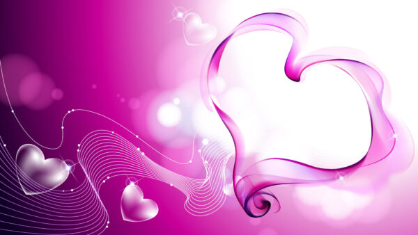 Wallpaper Heart, Desktop, Abstract, Pink, Shape