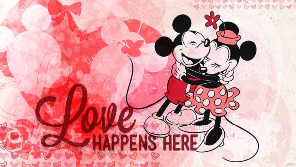 Wallpaper Valentines, Mickey, Day, Hugging, Mouse