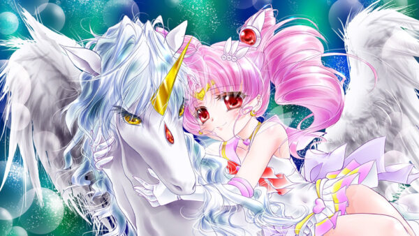 Wallpaper Pink, Girl, Hair, Unicorn, With, White, Desktop