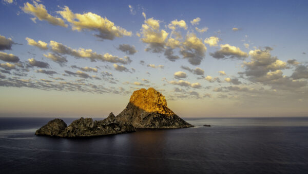 Wallpaper Nature, Desktop, Rock, Blue, Sky, White, Sea, Clouds, Under, Water, Mobile